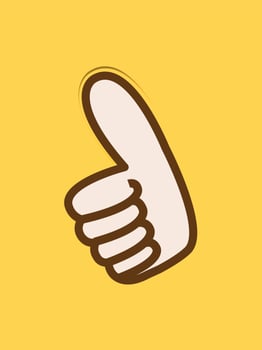 vector stickers of Very good thumb gesture