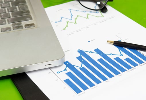 Financial documents on a desk photo