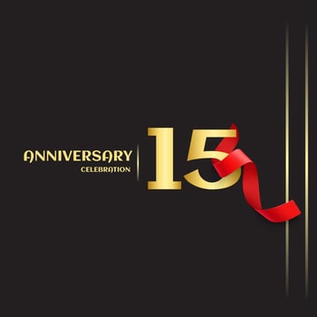 15 Year Anniversary Vector Template Design Illustration