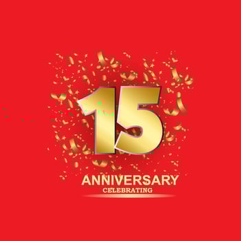 15 Year Anniversary Vector Template Design Illustration