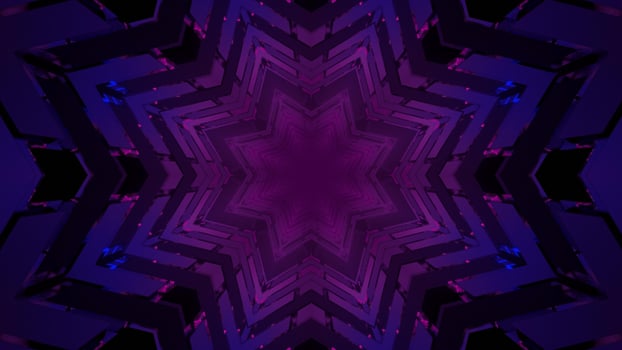 3d illustration geometric background of violet star shaped pattern photo