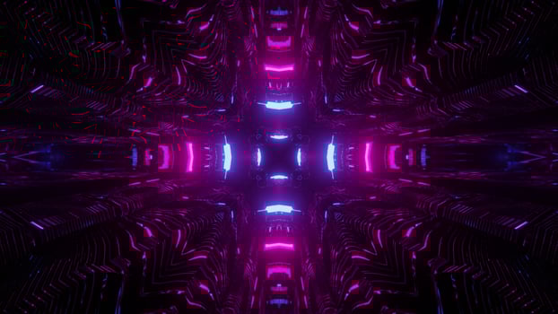 3D illustration of futuristic kaleidoscope background photo