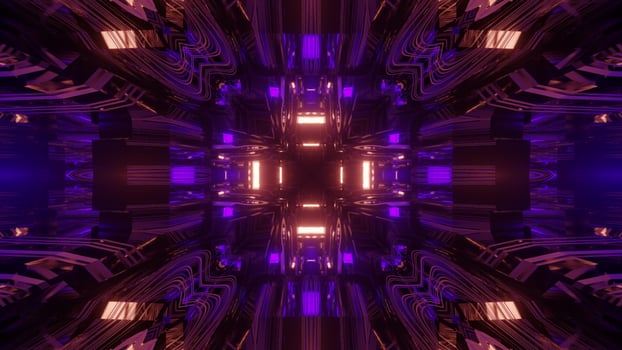 Futuristic space ship tunnel 3d illustration photo