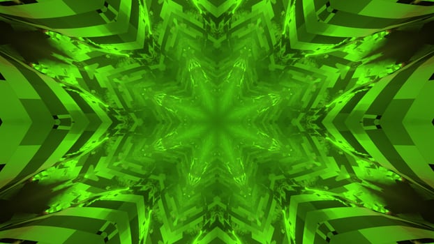 Abstract background of neon geometric ornaments pattern in 3D illustration photo