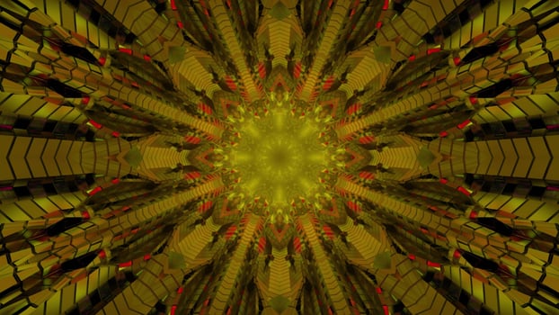 3D illustration of abstract symmetric lines forming floral pattern photo