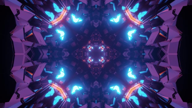 3d illustration of vibrant endless tunnel photo