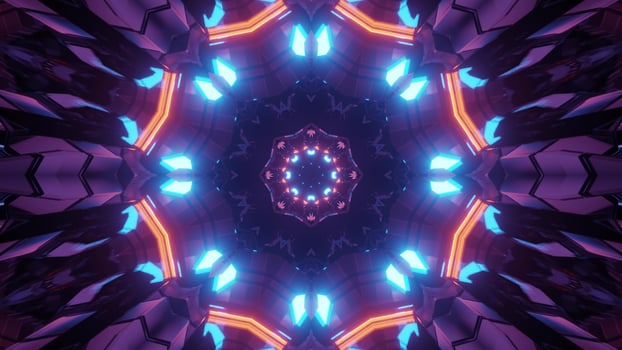 3d illustration of abstract geometric corridor photo