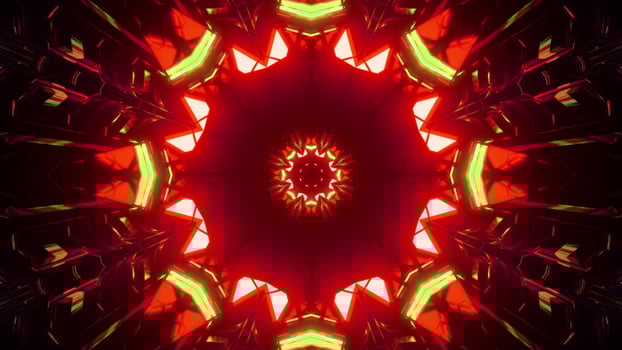 3d illustration of geometric vivid corridor photo