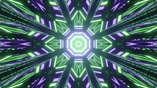 Abstract 3d illustration of luminous geometric poly angular pattern photo