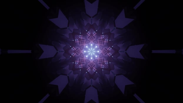 Violet geometric pattern with glowing lights 3d illustration photo