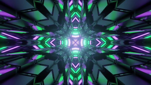 3D illustration of bright colorful futuristic pattern photo