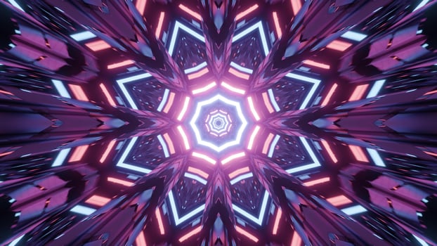 Luminous abstract geometric ornament 3d illustration photo