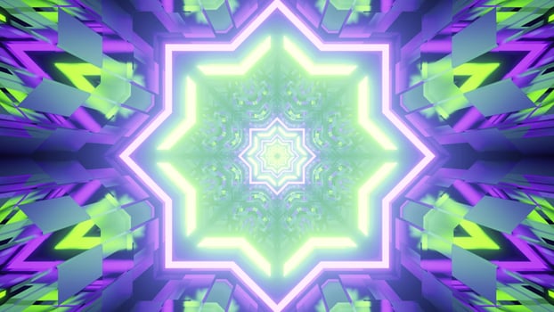 3d illustration of bright glowing tunnel photo
