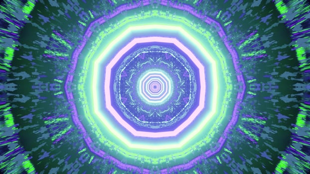 Colorful light reflections in futuristic tunnel 3d illustration photo