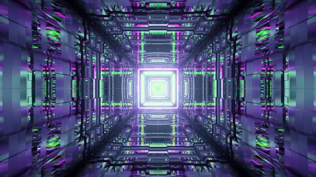Futuristic tunnel with glass walls 3D illustration photo