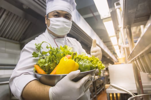 Foodservice on hands chef photo
