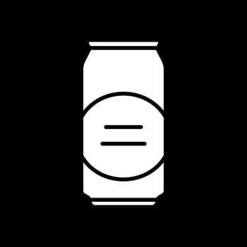 Beer can dark mode glyph icon vector