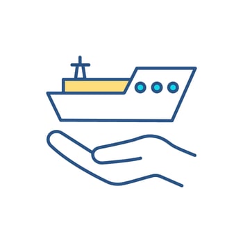 Preventative ship maintenance color icon vector