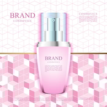Pink pattern background for cosmetics advertising illustration vector