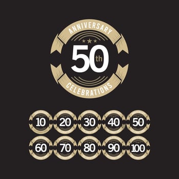 50 Years Anniversary Celebration Logo Vector Template Design Illustration