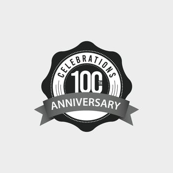 100 Th Anniversary Celebrations Vector Template Design Illustration