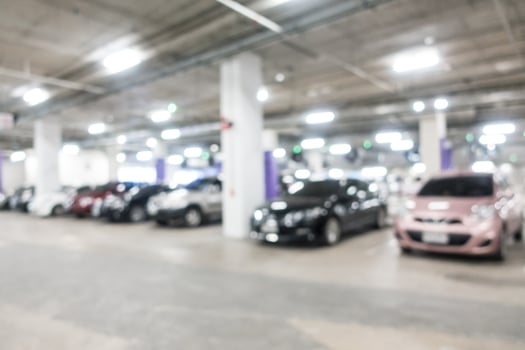 Defocused garage background photo
