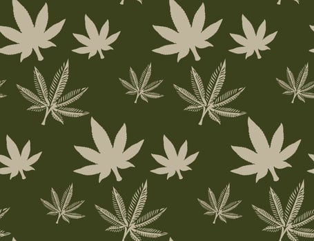 Seamless pattern with a cannabis leaf vector