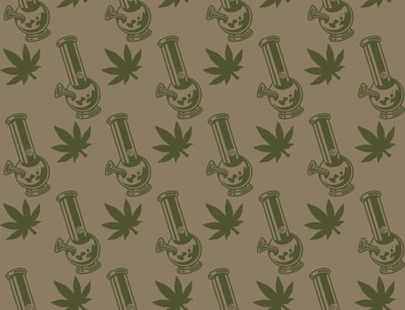 Vintage seamless pattern with a cannabis leaf vector