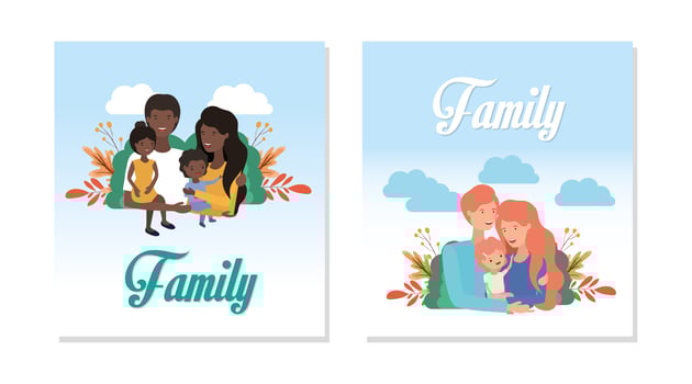cute and happy family set vector