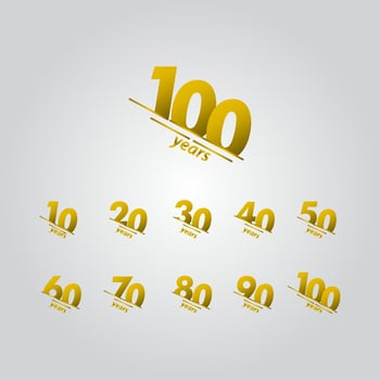 100 Years Anniversary Celebration Gold Line Vector Template Design Illustration