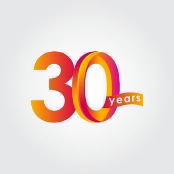 30 Years Anniversary Celebration Vector Template Design Illustration