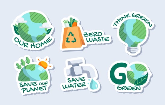 Earth Day Sticker Collection vector