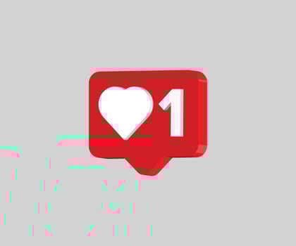 3D SOCIAL MEDIA LOVE VECTOR