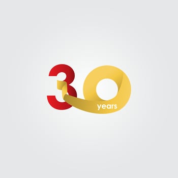 30 Years Anniversary Celebration Vector Template Design Illustration