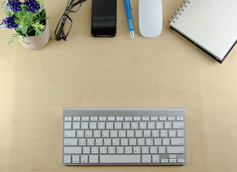 office table top view photo