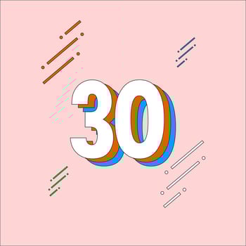 30 Years Anniversary Celebration Vector Template Design Illustration