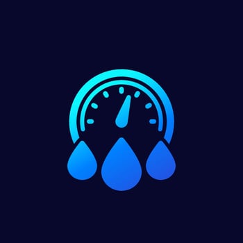 water consumption icon with meter vector