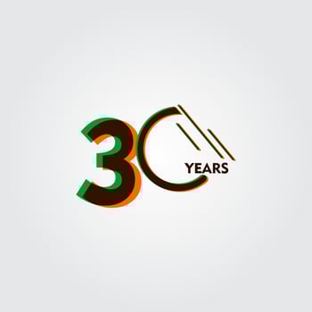30 Years Anniversary Celebration Vector Template Design Illustration