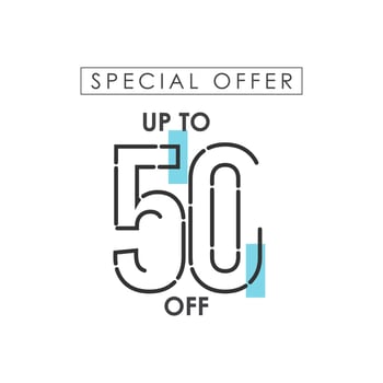 Discount up to 50 off Special Offer Vector Template Design Illustration