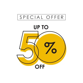 Discount up to 50 off Special Offer Vector Template Design Illustration
