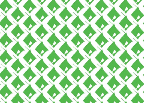 Hand drawn, green, white color seamless pattern vector