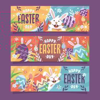 Happy Easter Day Festivity Banner vector