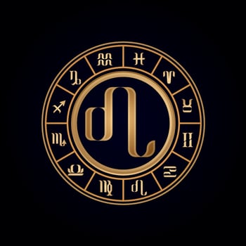 Leo Luxury Twelve Zodiac Wheel vector