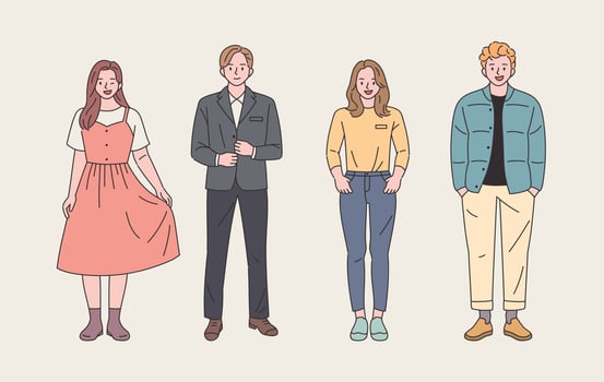 fashionable young people model. vector