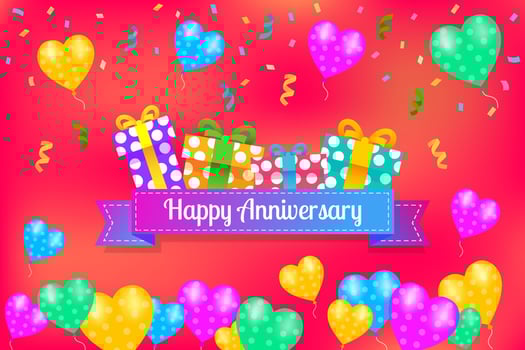 Happy Aniversary Invitation Card Design vector