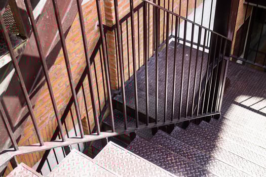 Stairwell outside a modern building photo