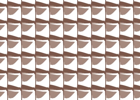 Hand drawn, brown, white color shapes seamless pattern vector
