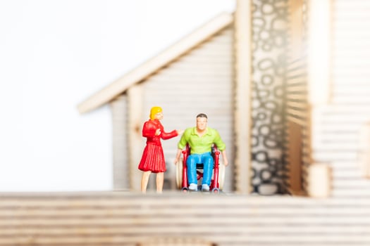 Miniature people staying at home doing self-quarantine, stay at home concept photo