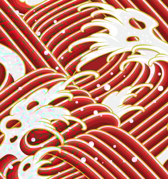 Japanese wave seamless pattern, for textile, fabric, garment, wrapping paper, or wallpaper. vector
