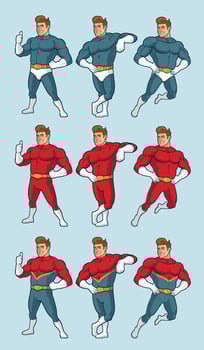 Superhero Bundle in various poses vector